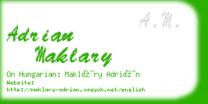 adrian maklary business card